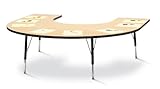 Kydz Activity Table - Horseshoe - 66" X 60", 24" - 31" Ht - Yellow - School ....