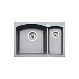 Blanco 440188 - Diamond Bar Sink, Silgranit Drop-In/Undermount Metallic Gray