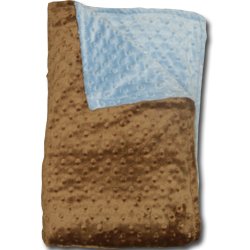 Personalized Blue and Chocolate Minky Chenille Blanket