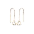 14k Heart Box Chain Threader Earrings