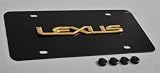 Lexus 3D Logo on Black Steel License Plate
