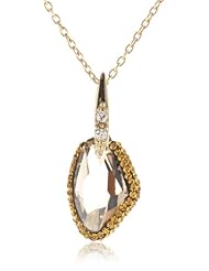 Sterling Silver Swarovski Crystal Oval Pendant Necklace, 18"