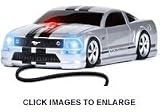 Roadmice Wired Car Mouse Ford Mustang GT Silver w/Black Stripes