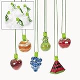 FRUIT SAND ART BOTTLE NECKLACES (1 DOZEN) - BULK