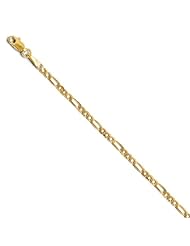 14k Yellow gold Leslies 2.75mm Flat Figaro Anklet