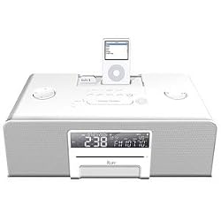 iLuvi199High-FidelityBluetoothSpeakerSystemwithAM/FM,CD,DualAlarm,andDockforiPod(White)