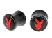 Playboy Red Foil Rabbit Head Flared Expander PLUG Set
