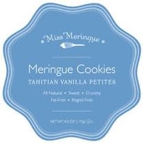 Miss Meringue Classique FAT-FREE Meringue Cookies TAHITIAN VANILLA PETITES 4.0 oz. (Pack of 3)