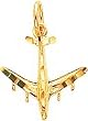 10K Yellow Gold Airplane Charm Diamond Cut