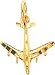 10K Yellow Gold Airplane Charm Diamond Cut