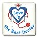 Lee Hiller Designs Embroidery Prints Love Hearts - Love Hearts Love is the Best Doctor Heart - Light Switch Covers - double toggle switch