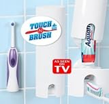 Touch N Brush Hands Free Tooth Paste Dispenser Chrome