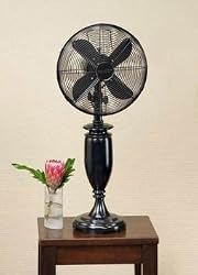 31" Contemporary Ebony Oscillating Indoor Table Top Fan
