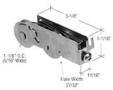 CRL 1-1/8 Tandem Stainless Steel Ball Bearing Sliding Glass Door Roller with 11/16 Wide Housing for Pacific Doors - Package