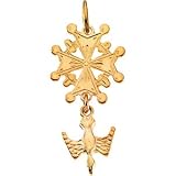14K Yellow Gold Huguenot Cross Pendant