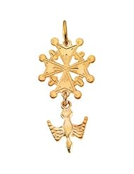 Huguenot Cross Pendant 14K Yellow Gold 24.50X12.00 mm