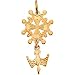 14K Yellow Gold Huguenot Cross Pendant