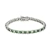 Emerald and Diamond CZ Sterling Silver Tennis Bracelet