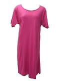 Short Sleeve Fuchsia Cotton Nightgown Plus Size 2X