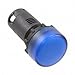 Industrial Panel Mount Indicators / Switch Indicators Pilot Light, Blue Round, 24VAC/DC