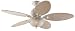 Hunter 21648 Caribbean Breeze Two-Light 54-Inch Five-Blade Ceiling Fan, Textured White with Frosted Globe Image