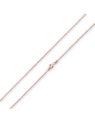 14K Rose Gold Plated Sterling Silver Long Curb Chain Necklace - 1.5MM (16, 18, 20, 22, 24, 30 INCH)
