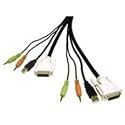 Cables To Go 14179 DVI Dual Link/USB 2.0 KVM Cable with Speaker and Mic (6 Feet, Black)