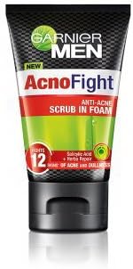 New 2015 !!! Garnier Men Acno Fight Anti-acne Scrub in Foam 100ml, Fights the 12 Signs of Acne,12 in 1