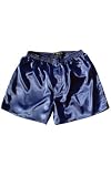 Classic Blue Satin Boxer Shorts, Men’s Underwear