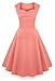 VOGTORY Womens 1950s Vintage Sleeveless V-Neck Garden Party Rockabilly Swing Dress