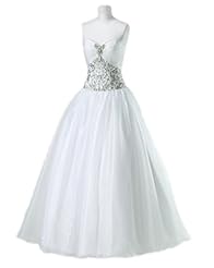 Floor Length Crystals Lace-Up Crystal Pleated Beaded Organza Sweetheart Prom Dress/Quinceanera Dress/Party Dress 