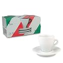 Milano White Espresso Cups w/ Saucers