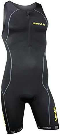 New SPORTERN Santic One Piece Man's Triathlon Suit Swimming Running Cycling Tri Padded Suit Half-Zip Compression Skin Suit