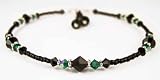 May Emerald Sterling Silver Adjustable Handmade Beaded Anklets