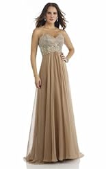 Chiffon/Taffeta/Tulle Beaded Crystal Crystals Lace Applique Prom Dress/Quinceanera Dress 