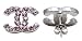 Silver plated CC stud earrings - Pink Sapphire swarovski crystals - sizes 8mm to 12mm - hand polishe