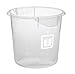Rubbermaid Commercial Products 1980393 Round Plastic Food Storage Container, White Label, 4 Quart, Clear