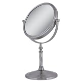 Zadro VAN45 Two-Sided Vanity Swivel Mirror, Satin Nickel, 1X-5X