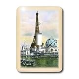 Florene France - Lovely Old Paris Scene With Eiffel Tower and Riverboats - Light Switch Covers - single toggle switch