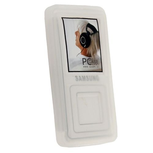 Silicone Skin Case w/ Belt Clip for Samsung YP-Z5 / YP-Z5F , Clear White