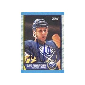 Dave Andreychuk, Buffalo Sabres, 1989 Topps Autographed Card