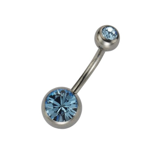 Zeeme Unisex-Piercing 10mm Und Zwei Hellblauen Kristallen 159000076-10mm Preisvergleich