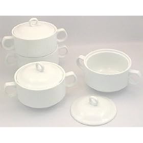 Maison Plus Onion Soup Bowl Set - Covered - White
