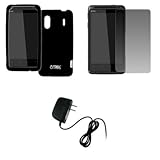 EMPIRE Black Silicone Skin Case Cover + Screen Protector + Home Wall Charge ....