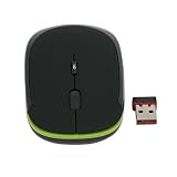 Kinobo Wireless Slimline USB Mouse For Laptops/Desktop PC XP/Vista/Windows 7 (green detail)