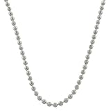 14 Karat White Gold Diamond-Cut Beads Chain (1.2 mm Thick, 18 inch)