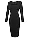 OUGES Womens Long Sleeve Unique Key-Hole Bodycon Dress