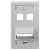 Leviton 40807-BW QuickPort Angled Flush Mount Wall Plate, 4-Port, White