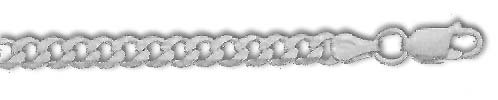 Sterling Silver 10 Inch X 4.5 mm Curb Chain Anklet   Italian