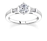 0.9 CT OVAL DIAMOND 18K WHITE GOLD RING NEW